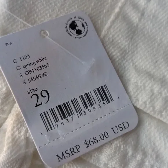 NWT Free People Loving Good Vibrations Denim Fray Shorts spring white sz… - Picture 10 of 10